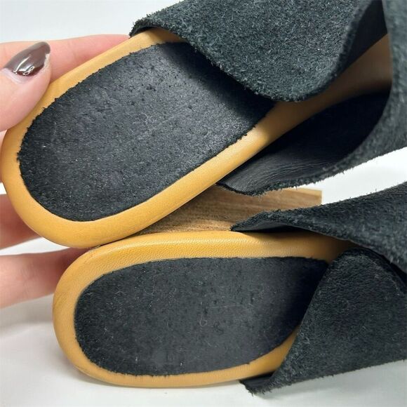 Kork-Ease Women's Black Suede Block Heel Mule Sandals Size 9M Casual Summer - Picture 11 of 14